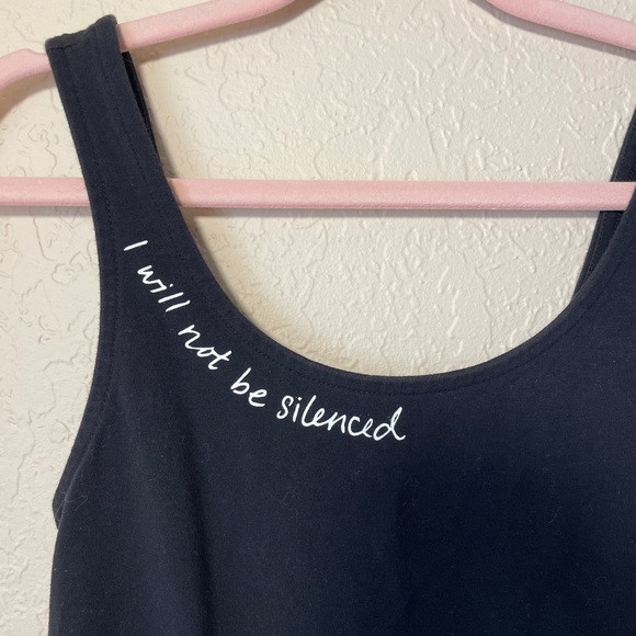 “I Will Not Be Silenced” Black Bodysuit - Picture 2 of 4